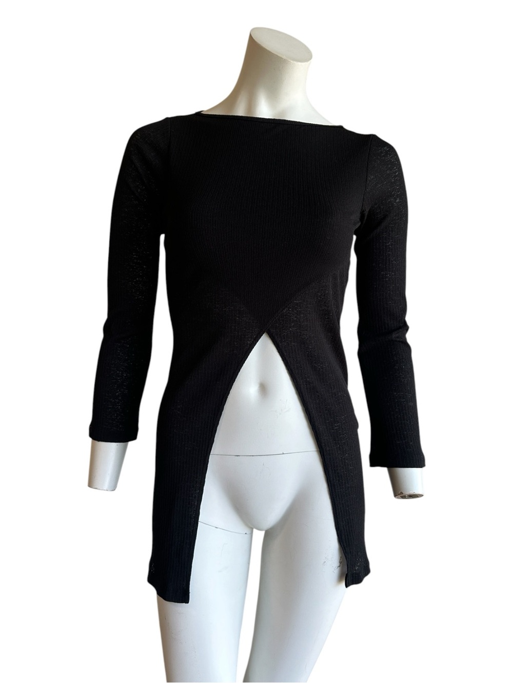 Vintage 90s y2k black asymmetrical top 90s minimalist grunge goth by Chelsey